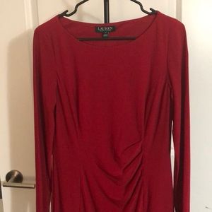 Long-sleeved red dress